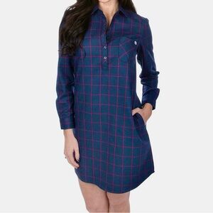 Lauren James Plaid Navy Dakota Dress Size XS